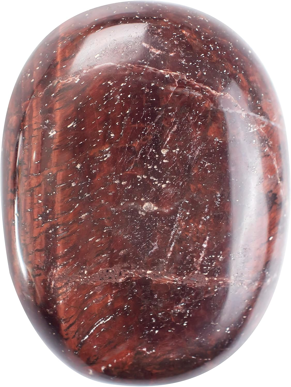 Indoor Fountains & Accessories - Crocon 50mm Red Tiger Eye Large Oval Palm Stone 900+ Carats Pocket Massage Worry Stones for Natural Body Chakra Balancing Reiki Healing Stones and Crystal Grid Healing Massage Spa Energy Crystals