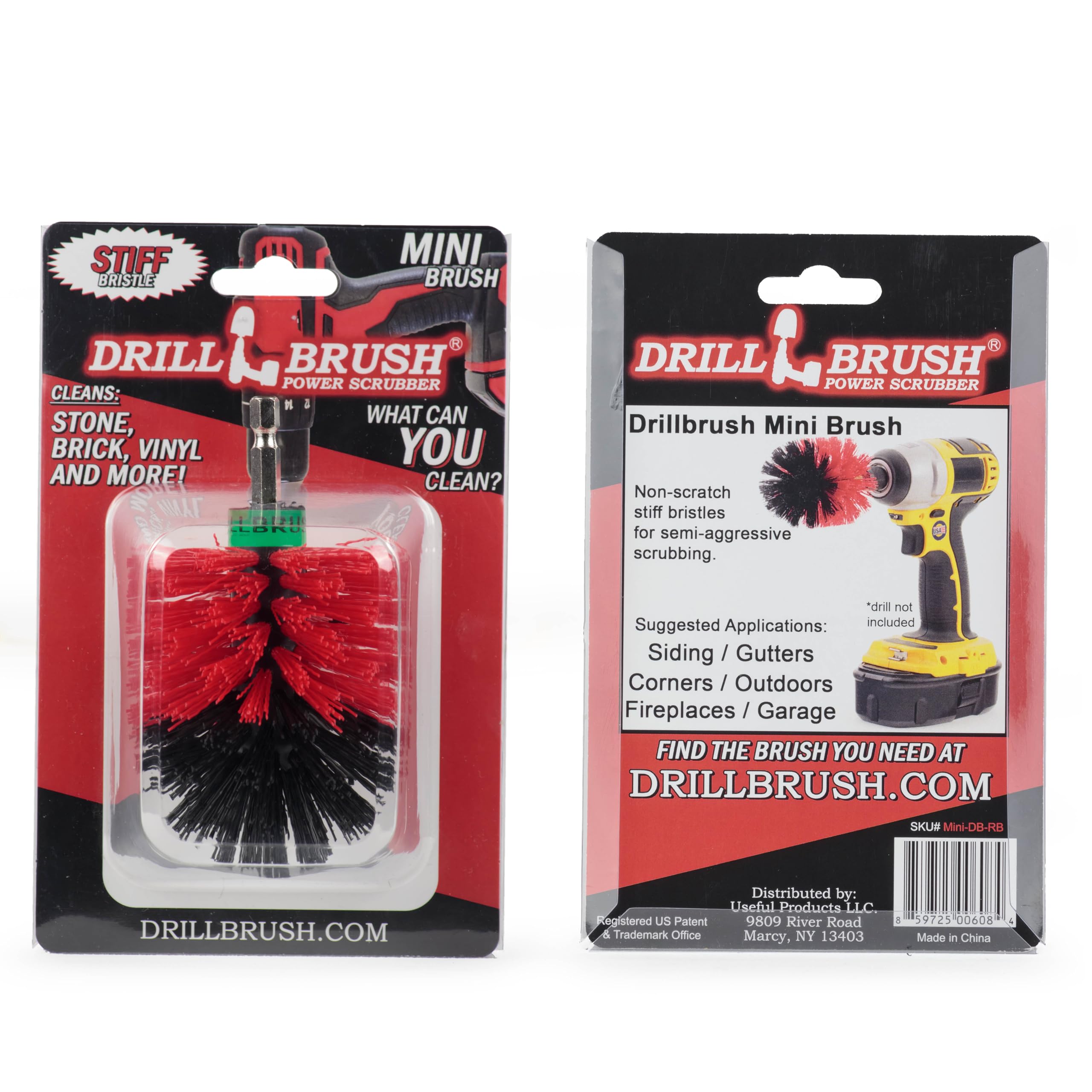 Drill Brush - Outdoor Scrub Brush - Patio, Concrete Pools, Bird Bath, Garden Fountains, Statues - Monuments and Headstones - Granite, Marble Cleaner - Remove Algae, Mold, Mildew, and Moss - Spin Brush