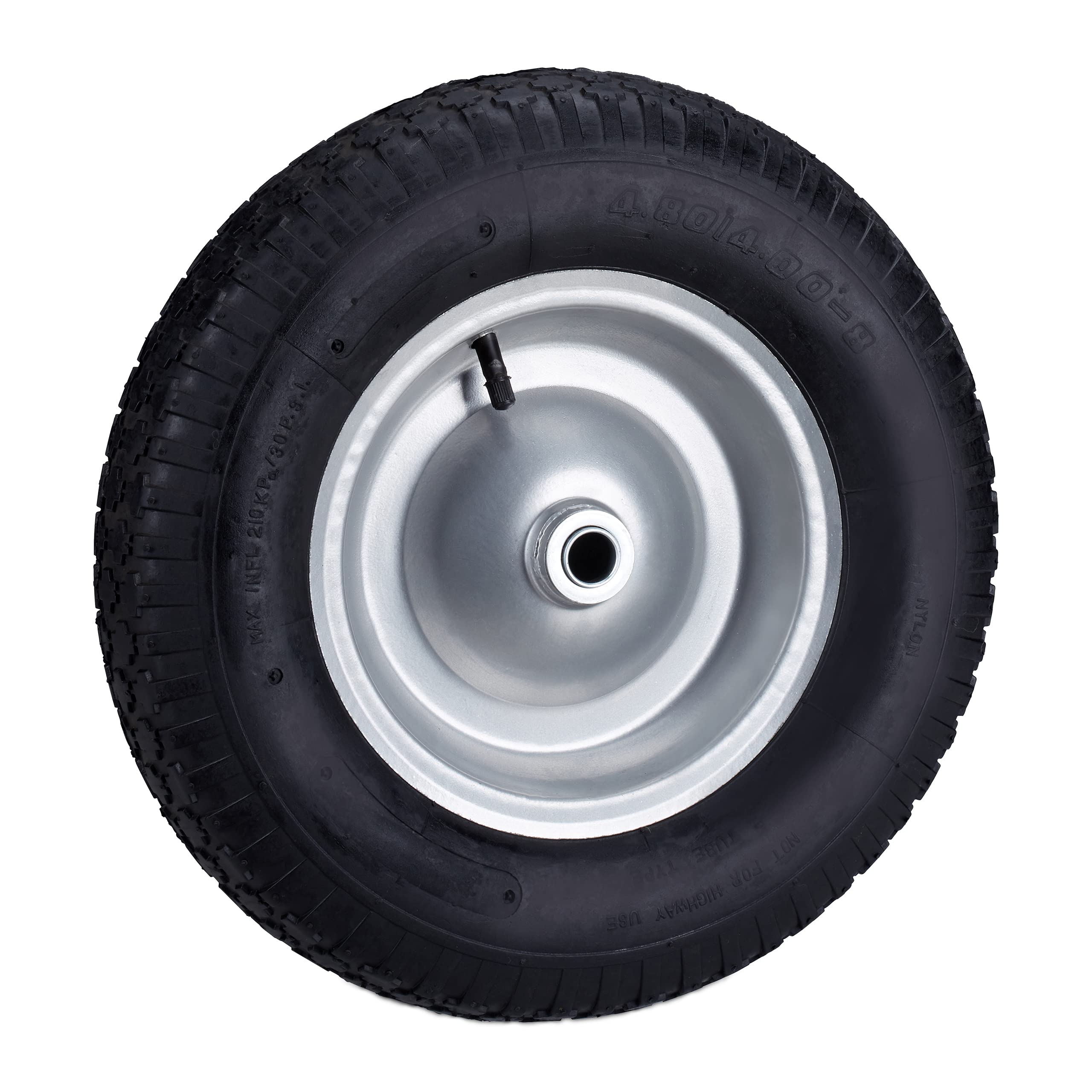 Relaxdays, black wheelbarrow 200 kg, spare wheel