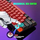 Snpurdiri 60% Mechanical Gaming Keyboard Red Switches USB-C UK Layout US view 4