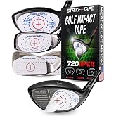 Strike Tape Golf Impact Tape Easy-Peel L/R Hand No Residue Impact Stickers | Ultra thin course/range compatible Drivers only or Drivers/Hybrids/Irons, Multiple High Res Impacts Golf Impact Stickers