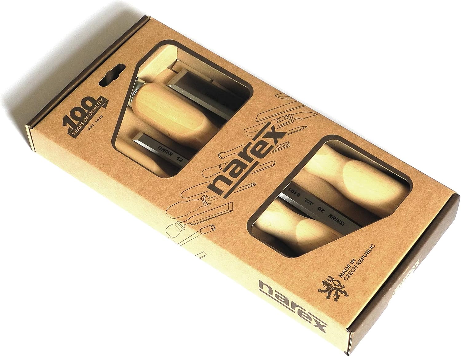 Narex Bevel Edge Chisel Set including Wooden Handles, Set of 4 pcs, 6mm, 12mm, 20mm, 26mm - Image 5