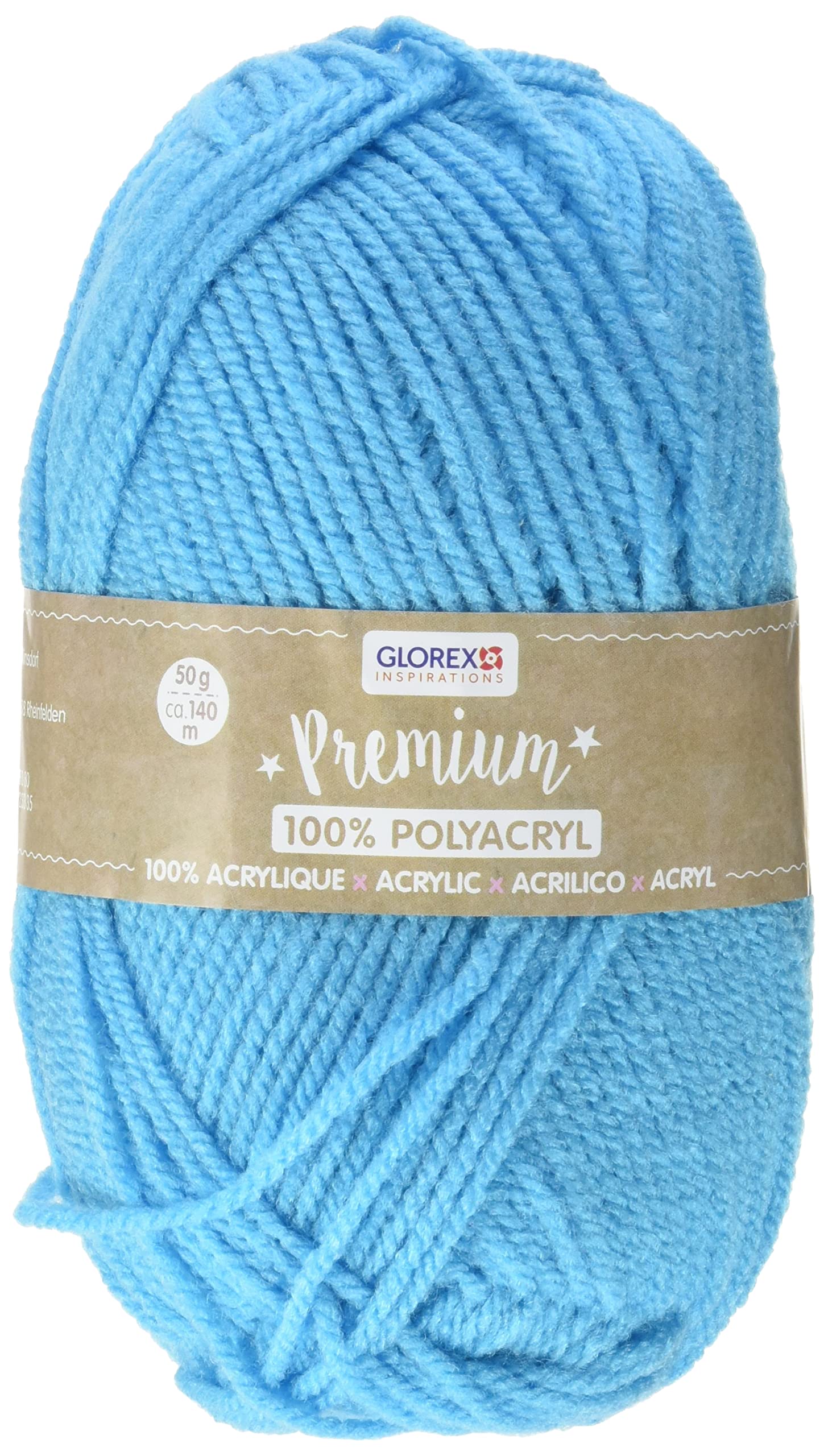 Glorex 5 1001 09 Premium Wool 100% Acrylic Easy to Use Multi-Purpose Warm Soft Non Scratch 50 g Approx. 140 m, Turquoise