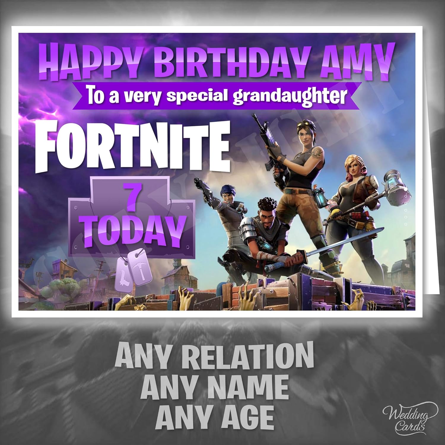 Fortnite Personnalise Jeu Joyeux Anniversaire Carte De Voeux Age Cartes