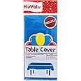 NuValu Rectangular Deluxe Plastic Table Cloth 54 x 108 Heavy Duty Disposable Cover (Dark Blue 6 Pack)