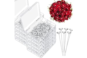 Yuxung 2000 Pcs Diamond Pins Flower Pins for Bouquet Crystal Corsage Wedding Bouquet Diamonds Jewelry Rhinestones Floral Boutonnier Jewelry Accessories DIY Craft Decor (1.5 Inch)