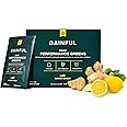 Gainful Daily Performance Greens Powder, Lemon Ginger, Gut Health, Energy, Focus and Immune Support with L Theanine, Organic Greens, Chlorella, Ginger, Green + Adaptogen Drink Mix, 28 Packets