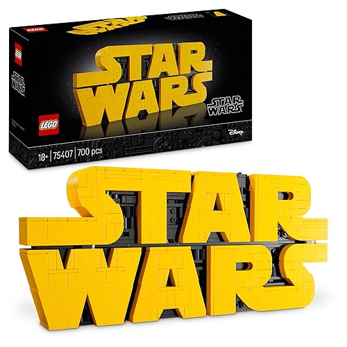 LEGO Star Wars 75407 Brick-Built Star Wars Logo - Collectible DIY Building Set for Adults - Iconic Pop Culture Model Kit - Home Office Display Piece - Gift Idea for Adult & Teenage Fans