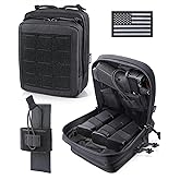 WYNEX Molle Admin Pistol Pouch for Concealed Carry, Tactical EDC Belt Pouch Gun Bag Utility Tool EMT Organizer Pouch Medical CCW with Universal Pistol/Elastic Holster