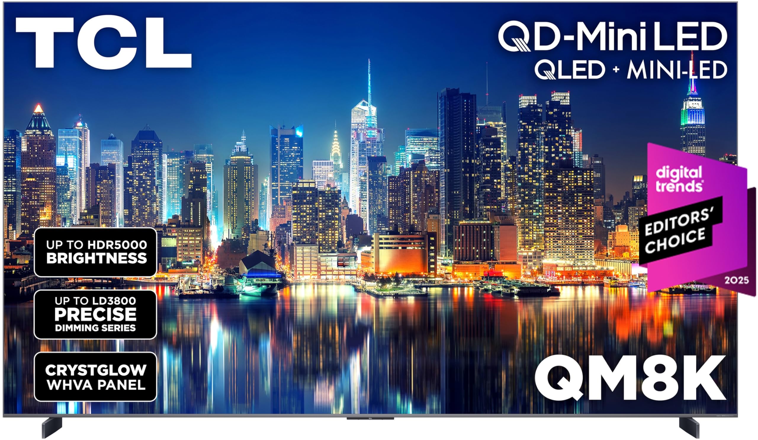 Photo 1 of *DAMAGE* TCL 98 Inch Class QM8K Series | Mini LED QLED 4K HDR | 98QM8K, 2025 Model | 120HZ-144HZ Anti Reflective Wide Angle Screen Smart Google TV Dolby Atmos | Voice Remote Alexa Gaming Streaming Television