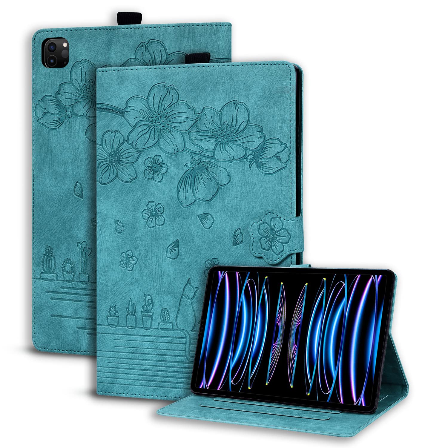 Succtopy Case for iPad Pro 12.9 6th/5th/4th Generation 2022/2021/2020 Folio Flip PU Leather Cover with Pen Holder Protective Tablet Case with Stand Function iPad Pro 12.9 2022/2021/2020 Light Green