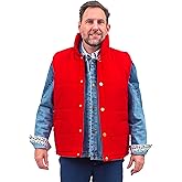 Adult Unisex Marty McFly Denim Shirt Red Puffy Vest Halloween Cosplay Costume