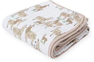 Little Unicorn Original Premium Cotton Quilt | Multi-Layered & Extra-Soft Muslin Fabric |for Babies & Toddlers (Llama Llama)