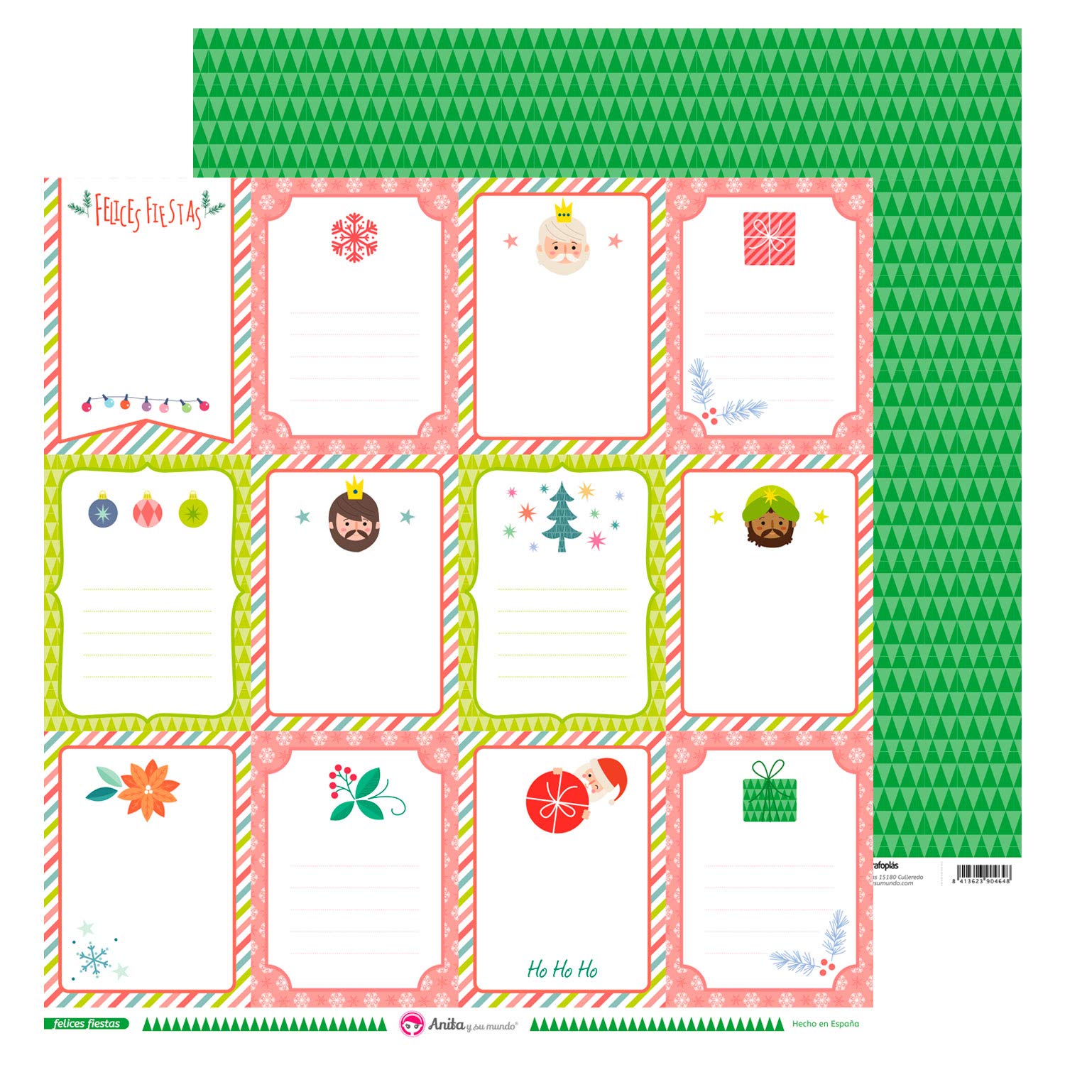 Anita & Her World Cards, Pack of Happy Paper Parties, Christmas, 12 x 12 Inches, 5