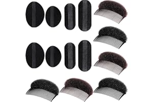 WILLBOND 14 Pcs Hair Bump Sponge Volume Hair Bases Set Bump it Accessory for Volume Insert Styling Tools up Combs Clips Spong