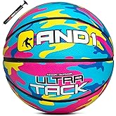 AND1 Ultra Grip Basketball: Official Regulation Size 7 (29.5 inches) Rubber- Deep Channel Construction Streetball, Made for Indoor Outdoor Basketball Games