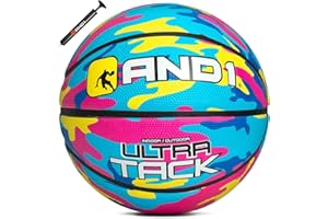 AND1 Ultra Grip Basketball: Official Regulation Size 7 (29.5 inches) Rubber- Deep Channel Construction Streetball, Made for Indoor Outdoor Basketball Games