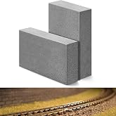 Patelai 2 Pack HO Track Cleaner Block Model Train,3.2" X 2"x 0.8",Gray | Abrasive Rubber Eraser for Railroad Rail Cleaning, Removes Oxidation, Fits HO N Scale Accessories, Maintains Conductivity