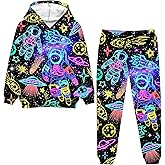 uideazone 5-14T Boys Hoodie Pant Sets Sweatsuit 3D Print Hooded Sweatshirt Sweatpant Set Kids 2 Piece Outfits Tracksuit