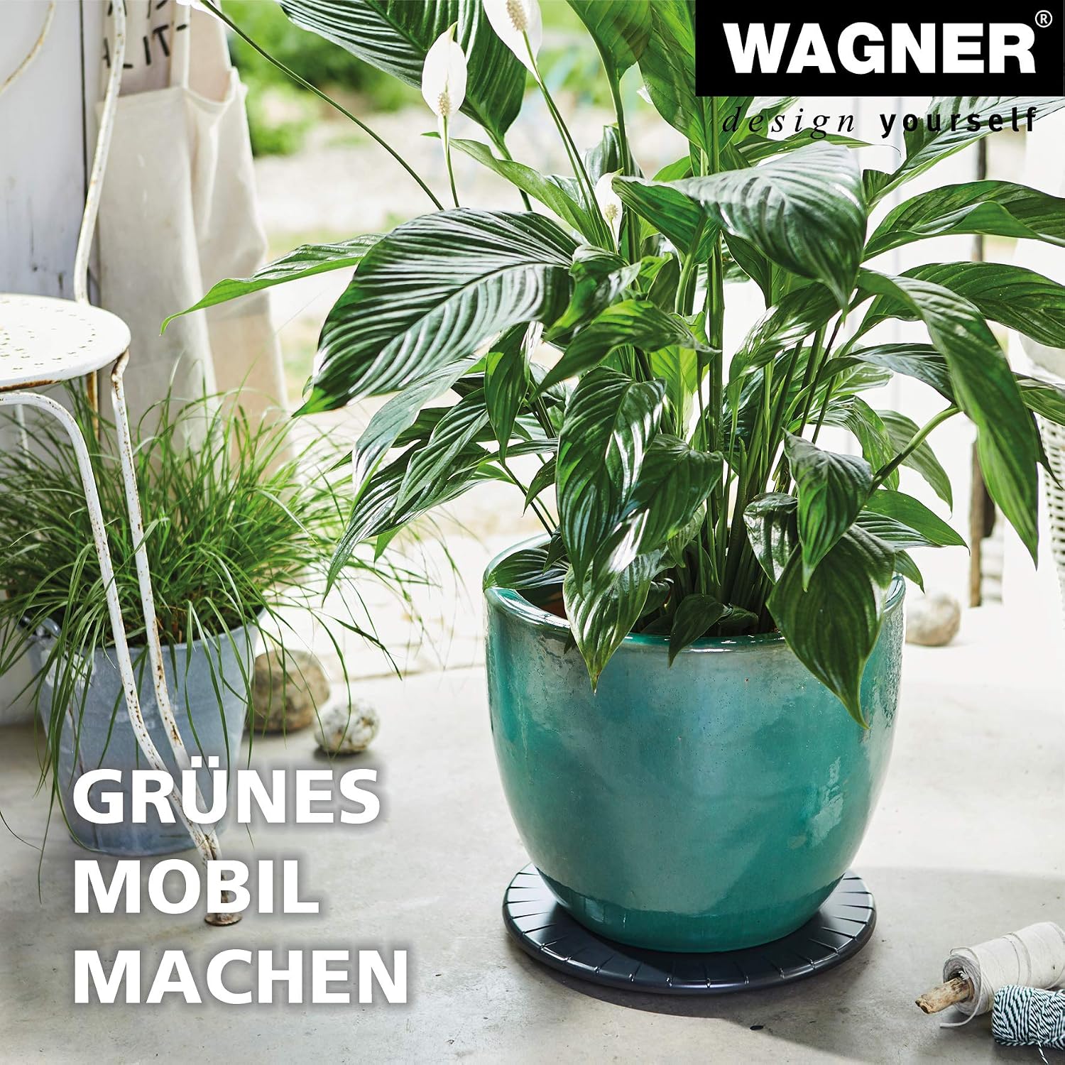 WAGNER Plant trolley ULTRAFLAT diameter 30 x 2,5 cm I Plant trolley for indoor use I Extra flat container trolley made of ABS synthetics - Image 3