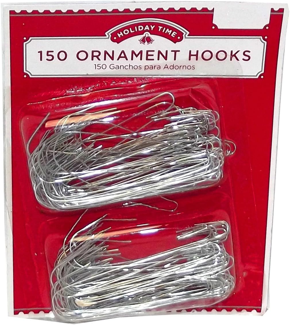 Ornament Hooks - Holiday Time 150 silver Ornament Hooks