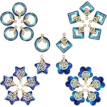 SUNNYCLUE 1 Boîte De 10 Paires De Boucles D'oreilles Pendantes En Forme D'étoile Et De Lune Et De Soleil - Kit De Démarrage - Perles En Verre Pour La Fabrication De Bijoux