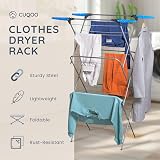 CUQOO 3 Tier Clothes Airer - Foldable Indoor Outdoor Drying Rack view 2