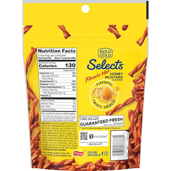 ROLD GOLD SELECTS, FLAMIN HOT HONEY MUSTARD PRETZEL TWISTS, 4 OZ