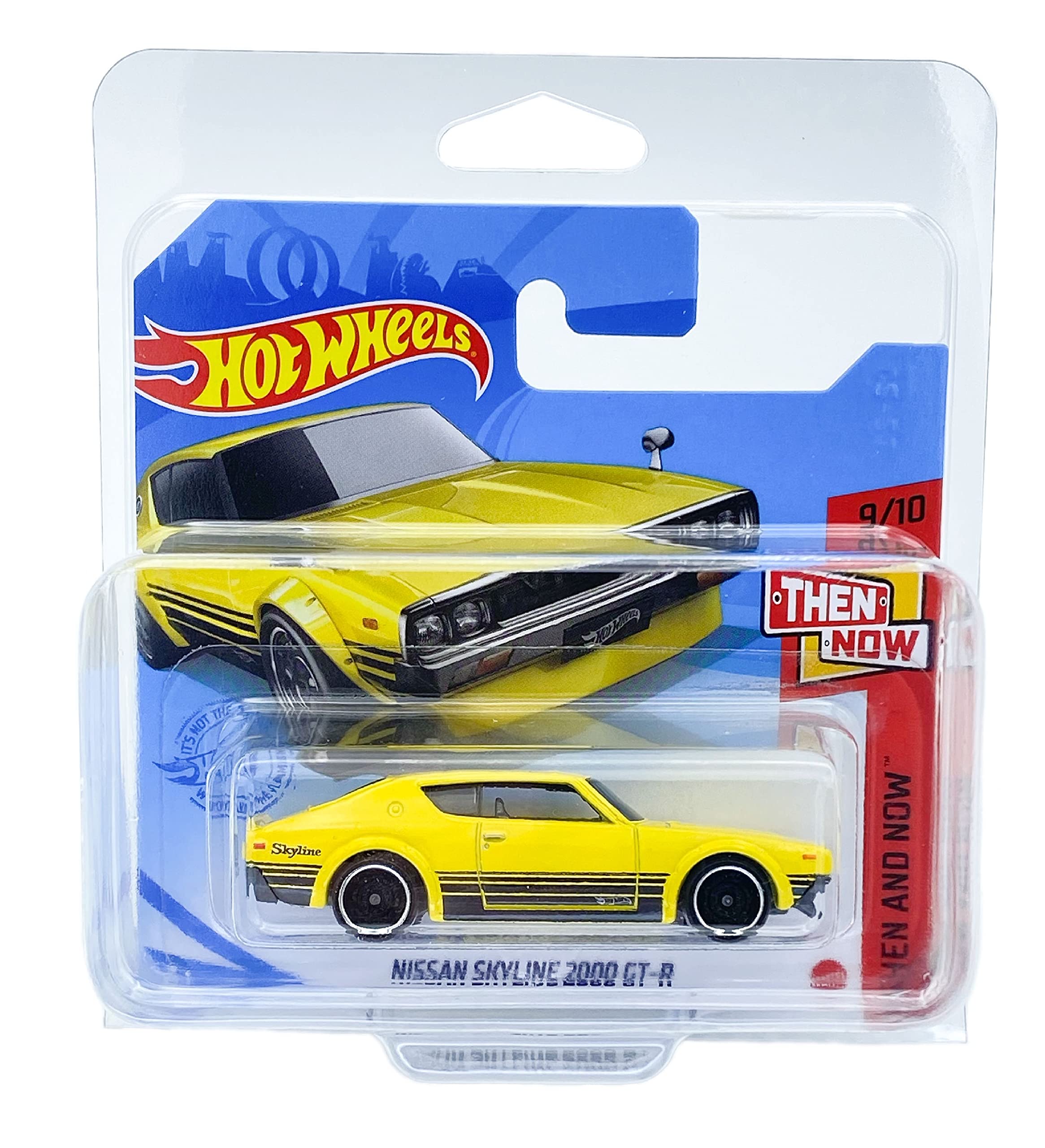 Hot Wheels Nissan Skyline 2000 GT-R (Yellow) 9/10 Then And Now 2021 - 180/250 (Short Card) GTB39 *** COMES IN A KLAS CAR KEEPER PROTECTIVE COLLECTORS CASE ***
