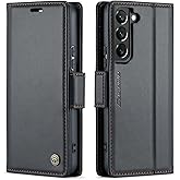 QLTYPRI Wallet Case for Samsung Galaxy S22 Plus, Premium PU Leather Magnetic Flip Folio Case with RFID Blocking Credit Card Slots Kickstand Shockproof Protective Phone Case Cover - Black