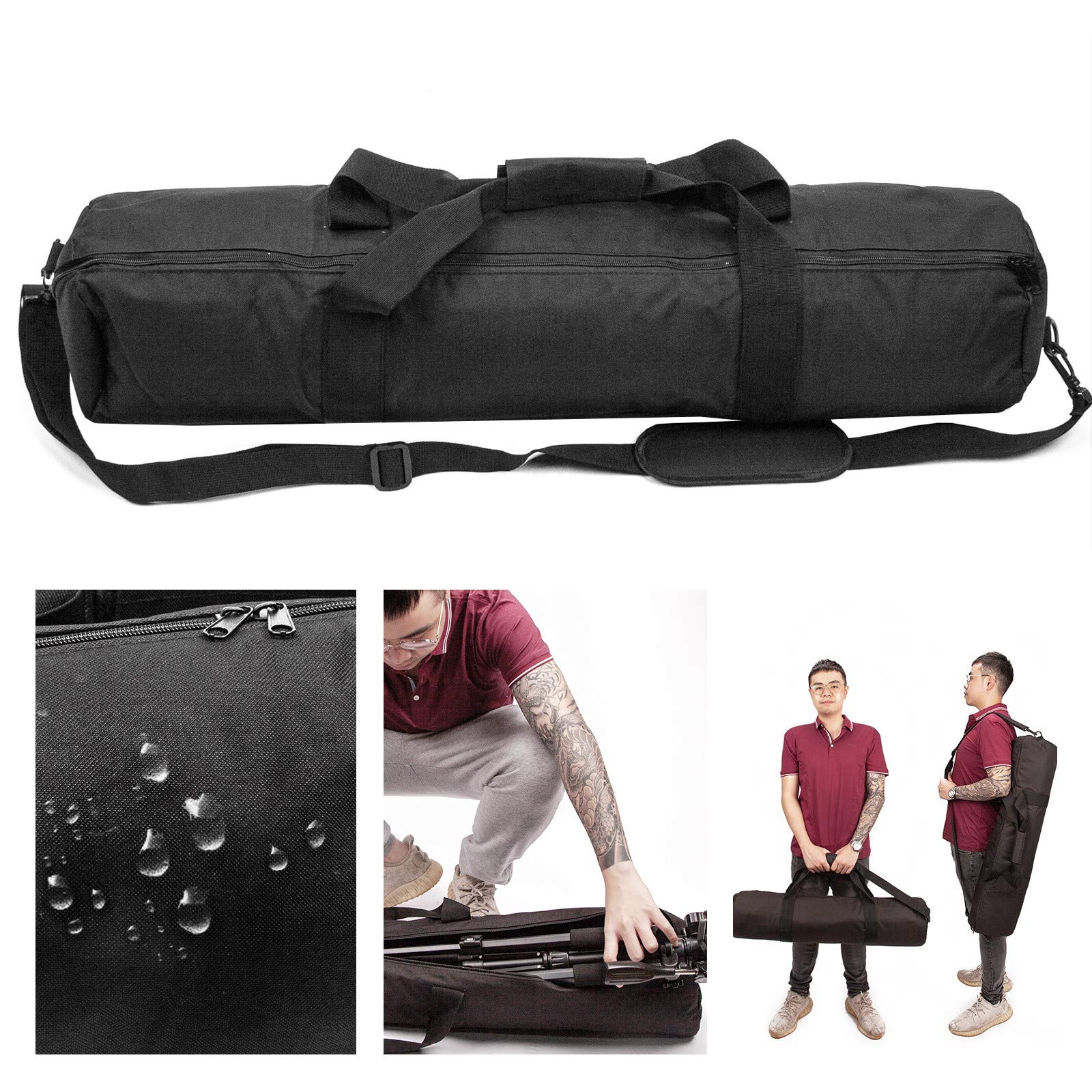 Adjustable Padded Tripods Light Stand Carry Case for Photo Studio Lights Stands Photographic Equipment Professional Camera Accessories, Nylon Tripod Bag Storage Bag with Handle Strap, 80x20cm