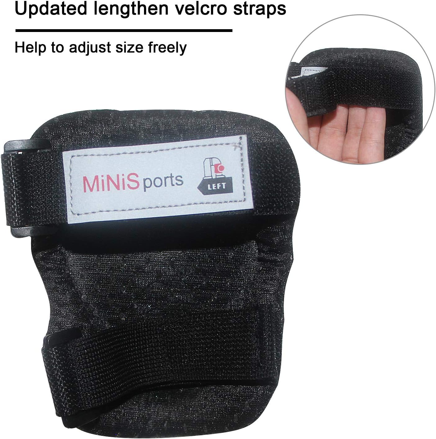 MiNiSports Kids Protective Gear 6 in 1 Set- Toddler Knee and Elbow Pads with Wrist Guards for Rollerblade Roller Skates Cycling BMX Bike Skateboard Inline Skatings Scooter Riding Sports - Black : Sports & Outdoors