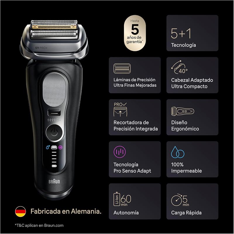 Series 9 Pro+ Afeitadora Eléctrica Hombre, 9660CCE, Negro