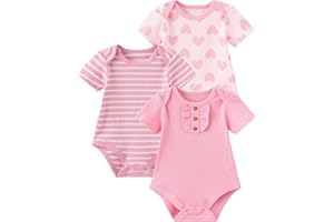 ZAVBABY Newborn Baby Boy Girl Bodysuits Short Sleeve Summer Infant Clothes 0-12 Month
