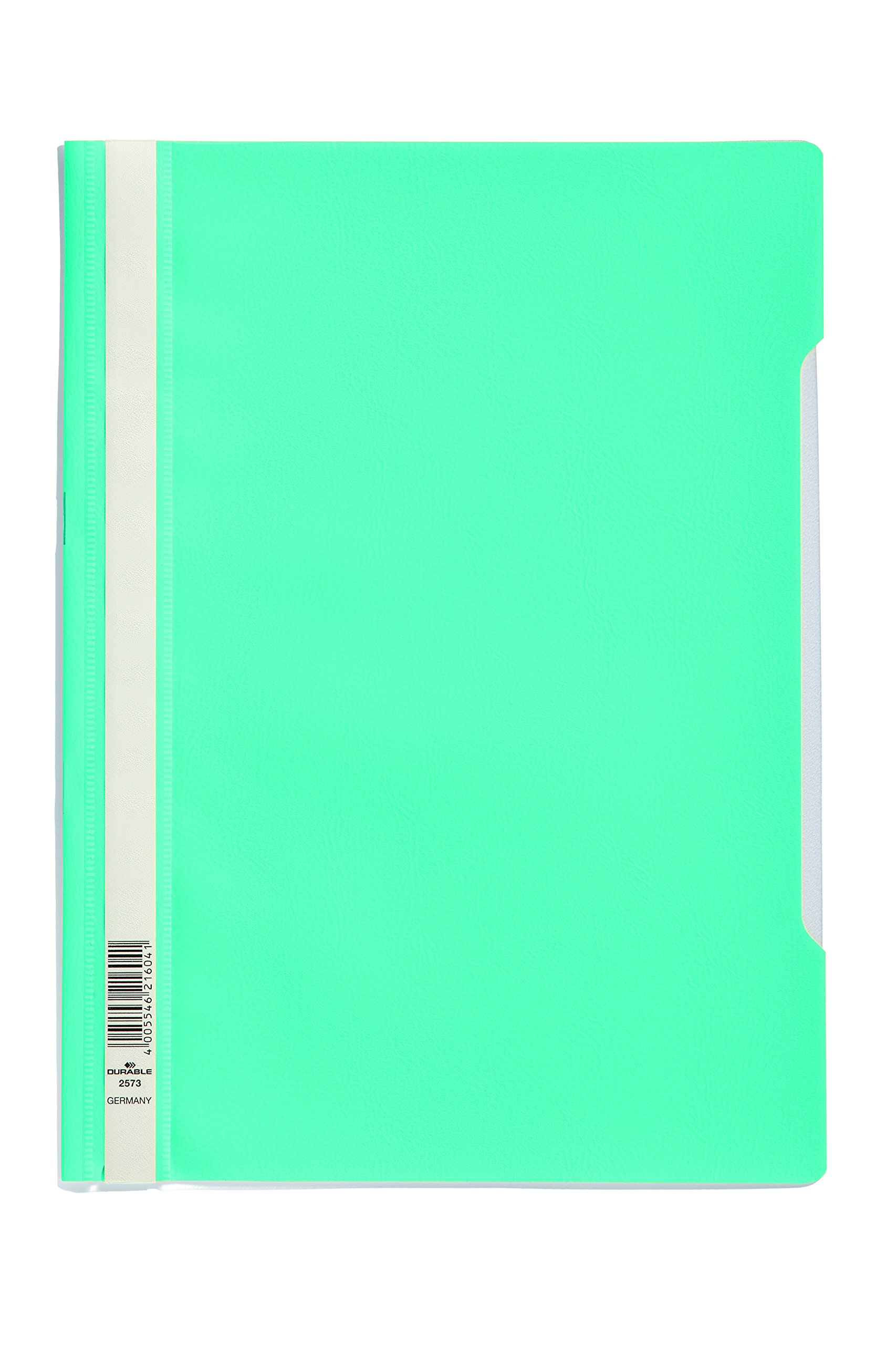 Durable 252320 Clear View Folder-Report File A4 PP, Turquoise - Pack of 25