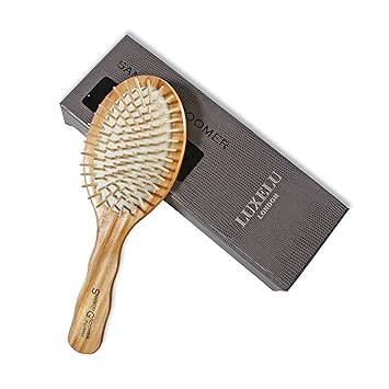 Luxelu Wooden Hair Brush Anti Static Hairbrush With Wooden Pins