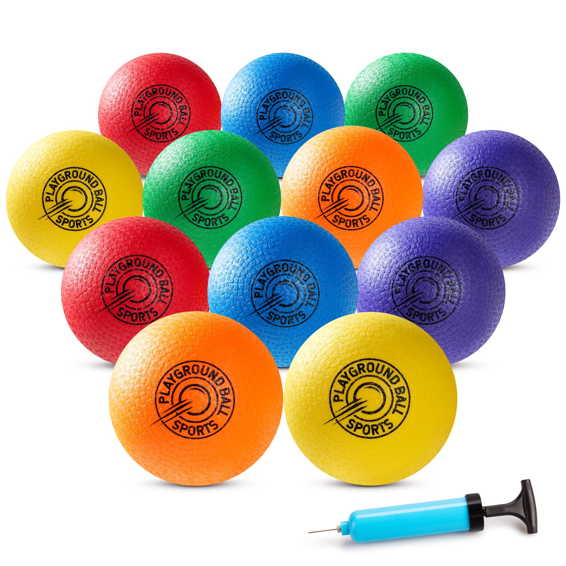 EVERICH TOY Playground Balls Kickball, 6 or 12 Pack 8.5" Soft Dodgeballs Bouncy Rubber Kick Balls for Kids Adults Outdoor Indoor, 4 Square Ball School Yard Games for Boys Girls 3-5 5-8 8-12 with Pump