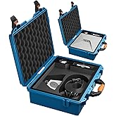 Blue Starlink Mini Hard Case Travel, Star Link Mini Waterproof Travel Case for with Molded Foam for Starlink Accessories, Lockable Storage Bag