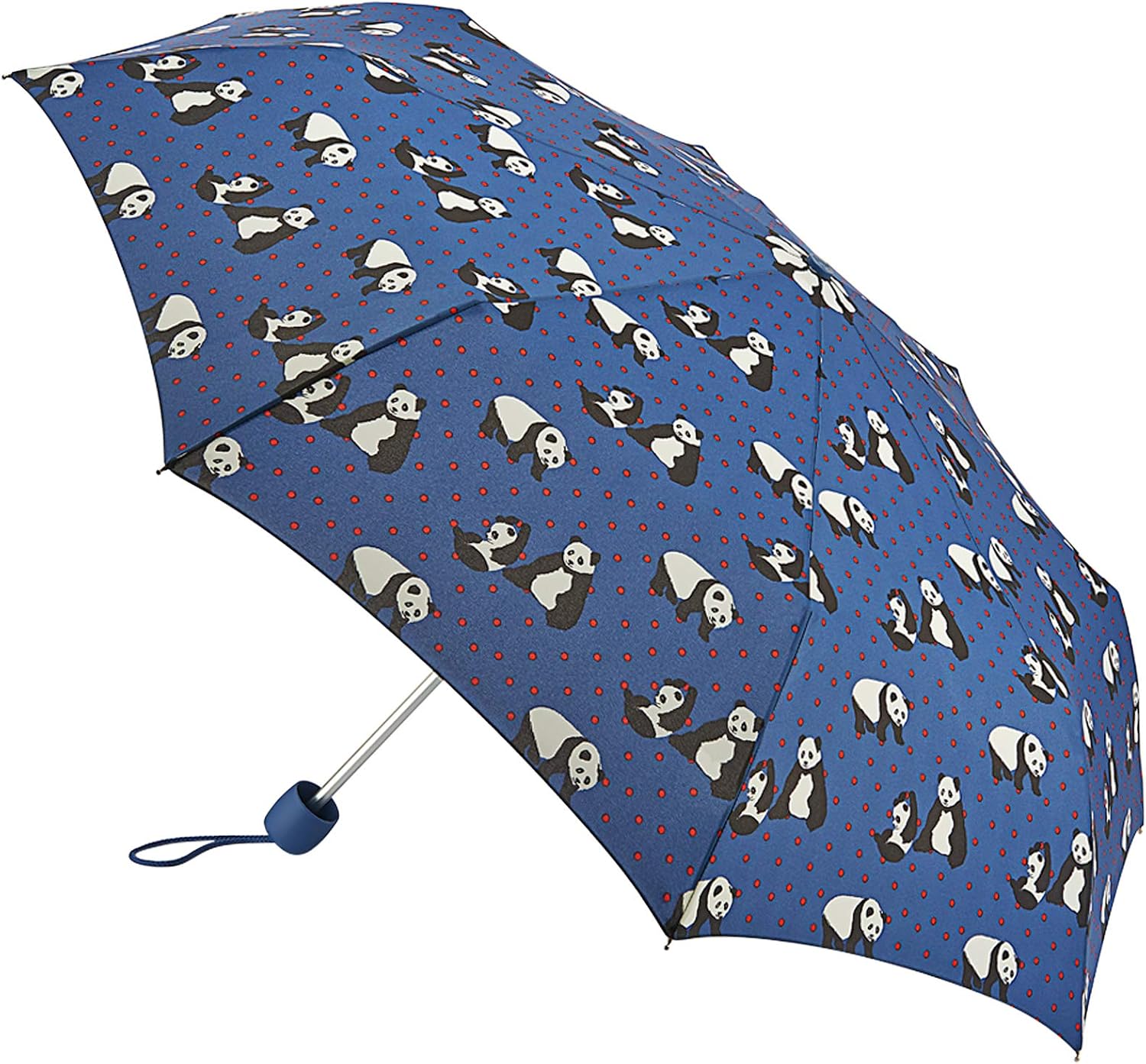 Fulton Minilite 2 Pin Spot Panda Print Umbrella, blue, Medium
