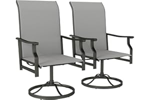 Outsunny Patio Swivel Chair Set of 2, Rocking Swivel Outdoor Chairs with High Back, All-Weather Patio Dining Furniture for La