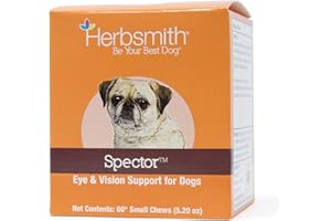 Herbsmith Spector - Eye and Vision Support for Dogs - Repair Greying to The Eyes - Senior Supplement for Dogs - Antioxidant for Dogs - 60ct Small Chews