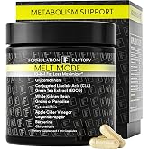 Formulation Factory Melt Mode Appetite Suppressant for Weight Loss, Appetite Suppressant for Women, Metabolism Booster for Weight Loss, Diet Pills with Glucomannan, Green Tea, Berberine, 120 Capsules