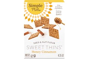 Simple Mills Honey Cinnamon Seed & Nut Flour Sweet Thins, Paleo Friendly & Delicious Sweet Thin Cookies, Good for Snacks, Nutrient Dense, 4.25oz, Pack of 1