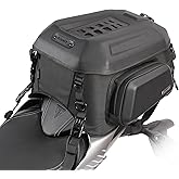 Rhinowalk Motorcycle Tail Bag Rear Seat Bag Hard Shell Waterproof 23-35L Expandable Motorbike Helmet Bag Luggage Bag Storage Bag