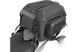 Rhinowalk Motorcycle Tail Bag Rear Seat Bag Hard Shell Waterproof 23-35L Expandable Motorbike Helmet Bag Luggage Bag Storage Bag