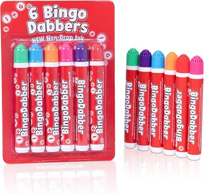evelay Bingo Dabbers Markers Mixed Colours Pack of 6