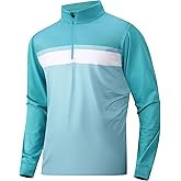 Alex Vando Mens Golf Shirts Long Sleeve Mock Neck Color Block Zipper Polo Shirt for Men