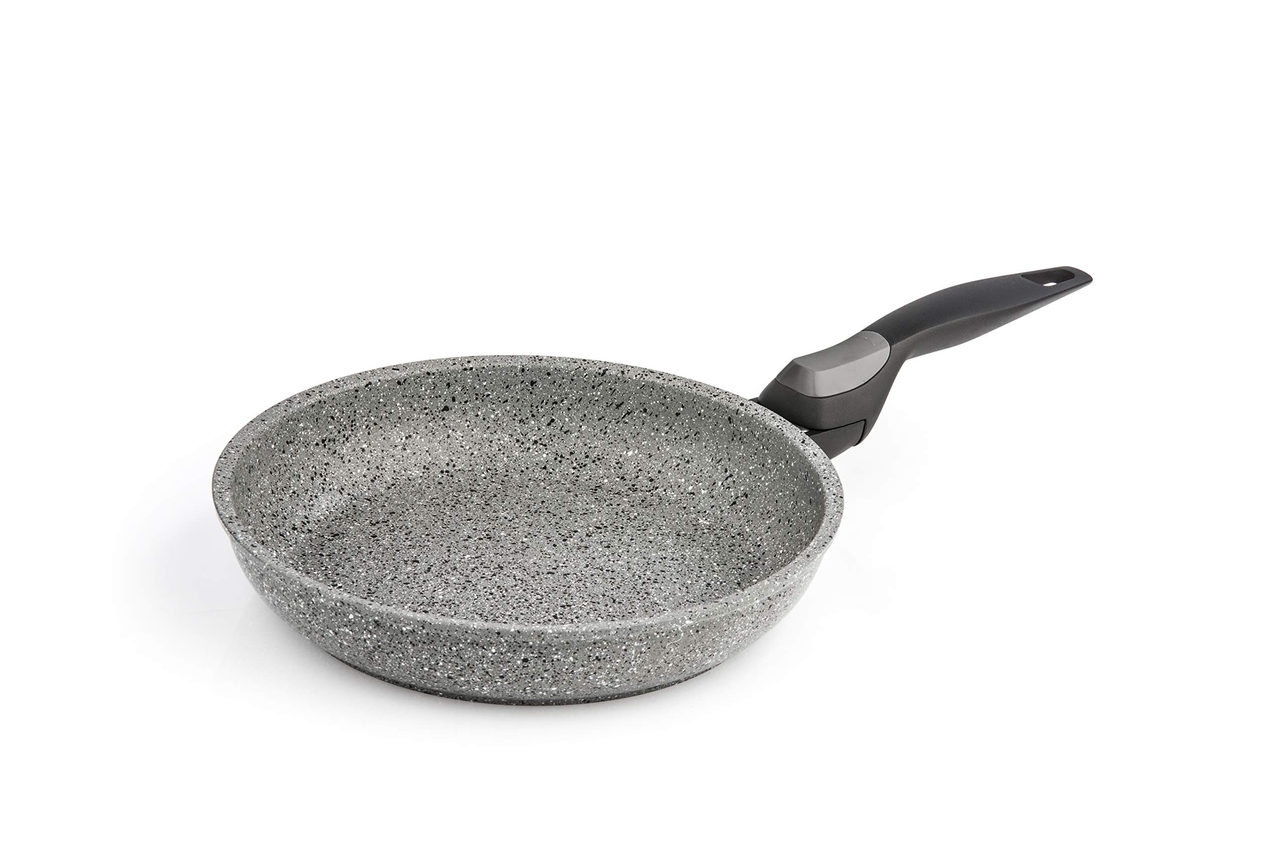 Barazzoni Induction Facile Plus Frying Pan ø24 cm, Made in Italy, Detachable Handle for Space-Saving Space, 6-Layer Marmotech Plus Inner Coating, Induction+Gas