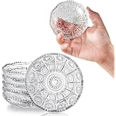 kanpura Soy Sauce Dishes, Small Dipping Sauce Cups and Bowls, Serving Dishes for Condiments, Snacks, Glass Sauce Dipping Bowls, Dishwasher Safe, 3.9 Inch, Set of 6, Clear