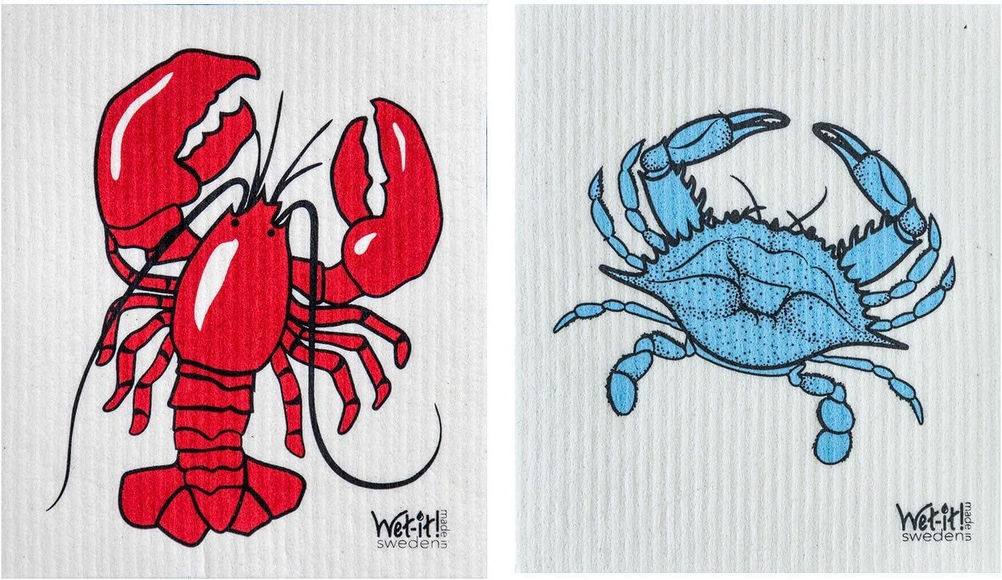 Swedish Dishcloth Set (Lobster Crab)